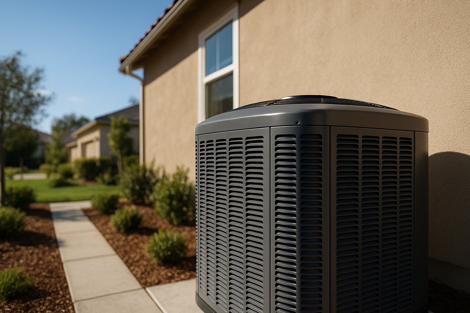 Técnico de CoolBreeze Air dando servicio a un aire acondicionado
